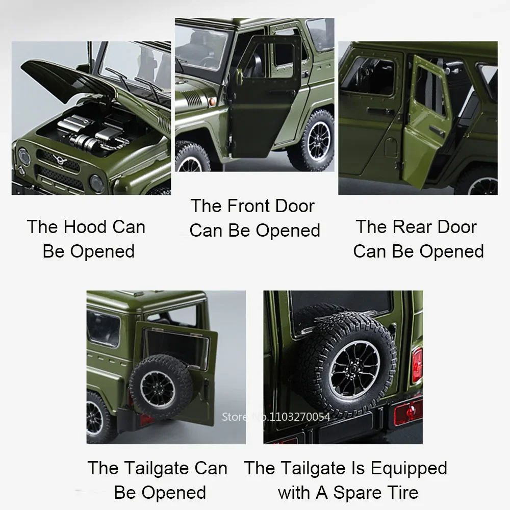 1:18 Russia UAZ Hunter LADA NIVA Modelli in lega Diecast Auto Giocattoli Porte Openend Suono Luce Tirare indietro Veicoli Dare Regali per i ragazzi