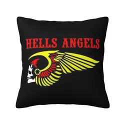 Hells Angels World Logo Cushion Cover 45x45cm Motorcycle Velvet Nordic Pillow Cases Home Decor