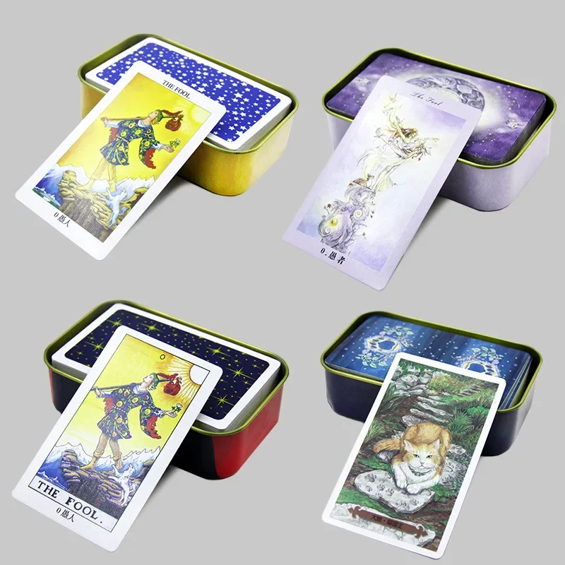 Iron Box English Radiant Rider Wait Tarot Cards Factory Made High Quality Taro Card with Colorful Box Cards Game Board Game