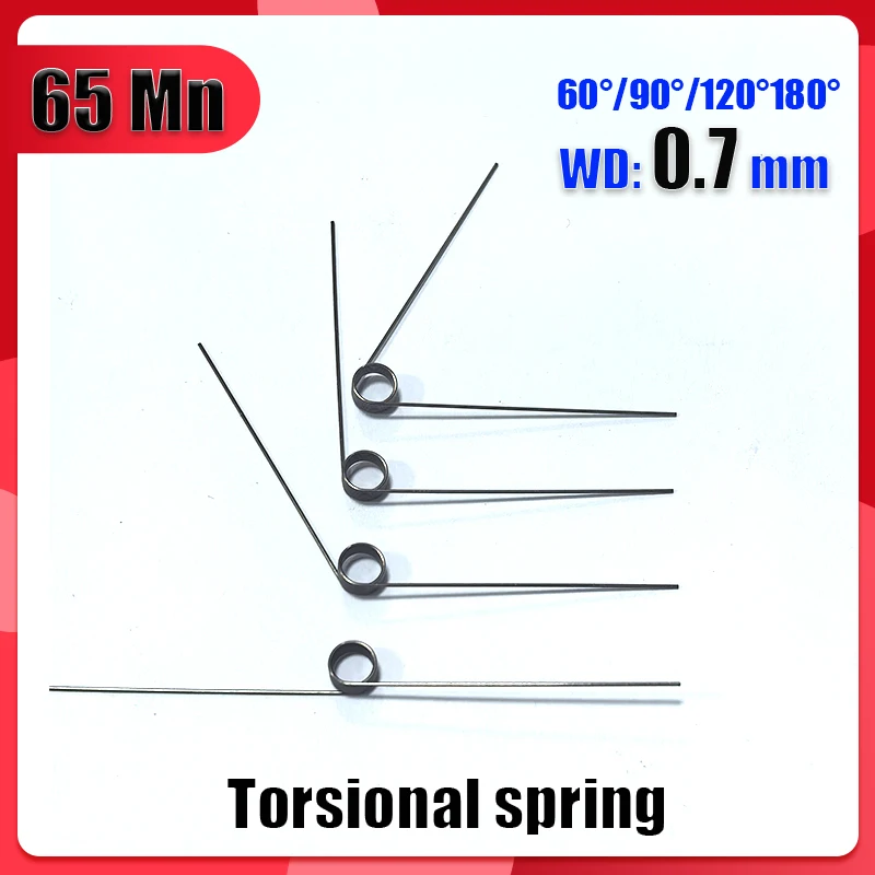 10 molas do tipo V, diâmetro do fio de 0,7 mm, molas de torção, molas de torção miniaturizadas, molas de retorno com ângulos de 60/90/120/180 graus, torção