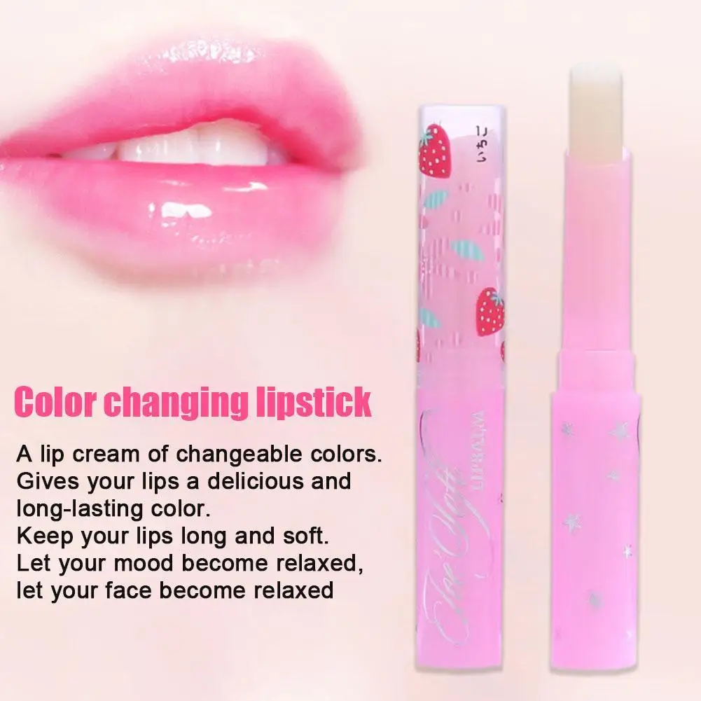 

Strawberry Lip Balm Temperature Changing Color Moisturizer Balm Lipstick Long-Lasting Nourishment Protects The Lips