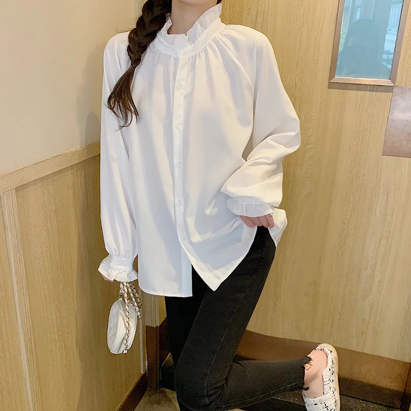 

Long Sleeve Shirts Womens Striped Patchwork Slim Fit Button Down Outwear Minimalist Feminine Travel Comfortable Daily Outfit