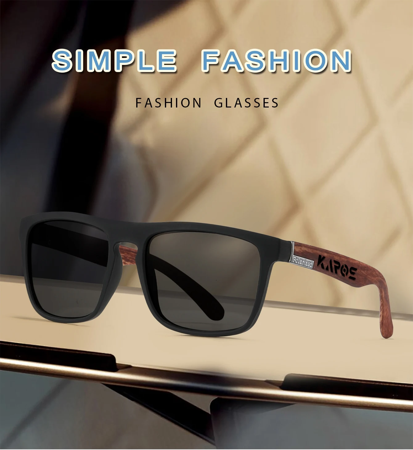 KAROS Polarisierte Sonnenbrille, Unisex, blendfreie Fahrbrille, Outdoor-Sport, Angeln, Radfahren, Reisen, Strand, UV400-Brille – Detail 1