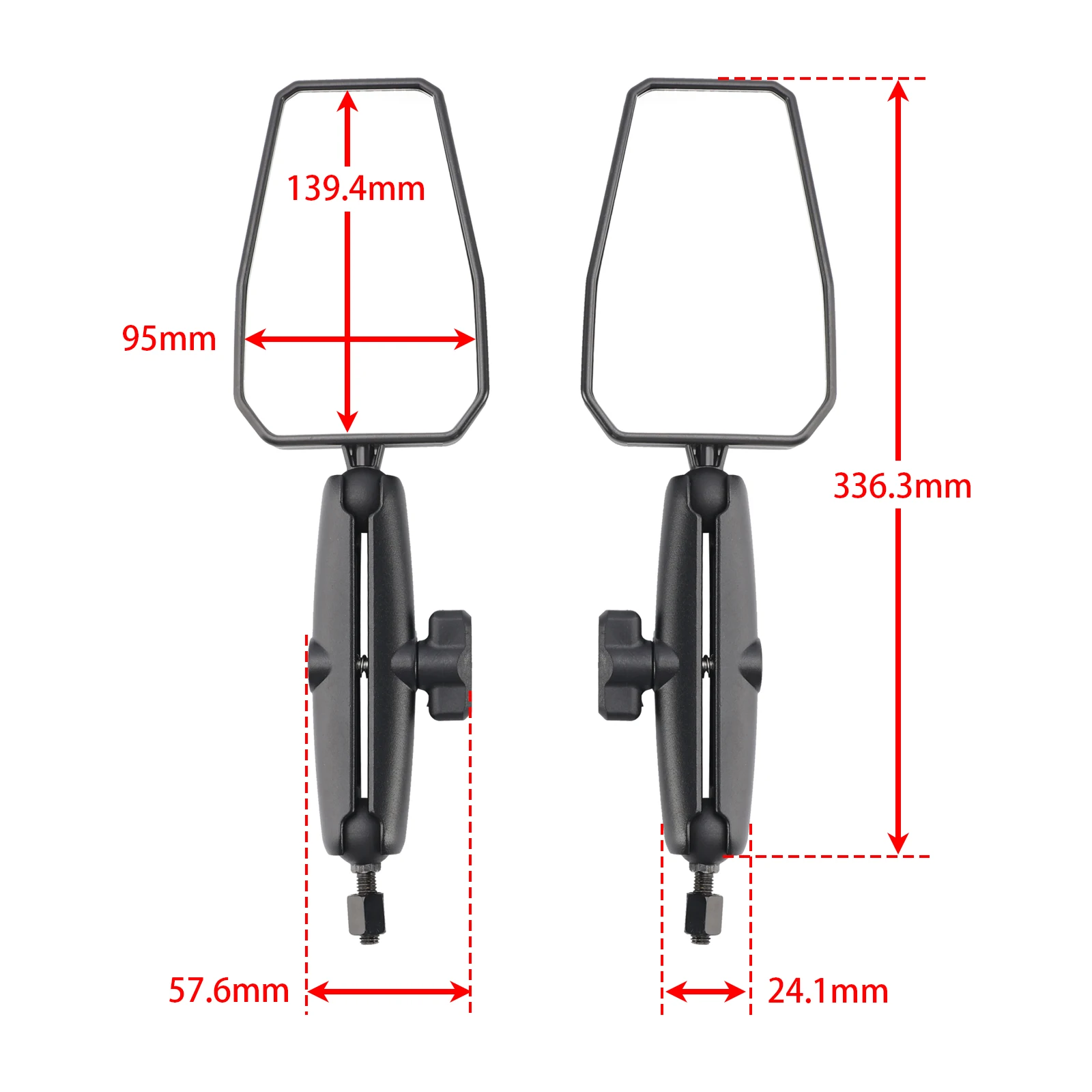 Artudatech Universal Enduro Supermoto Mirror Kit 8mm 10mm For Adventure Motorcylce Offroad