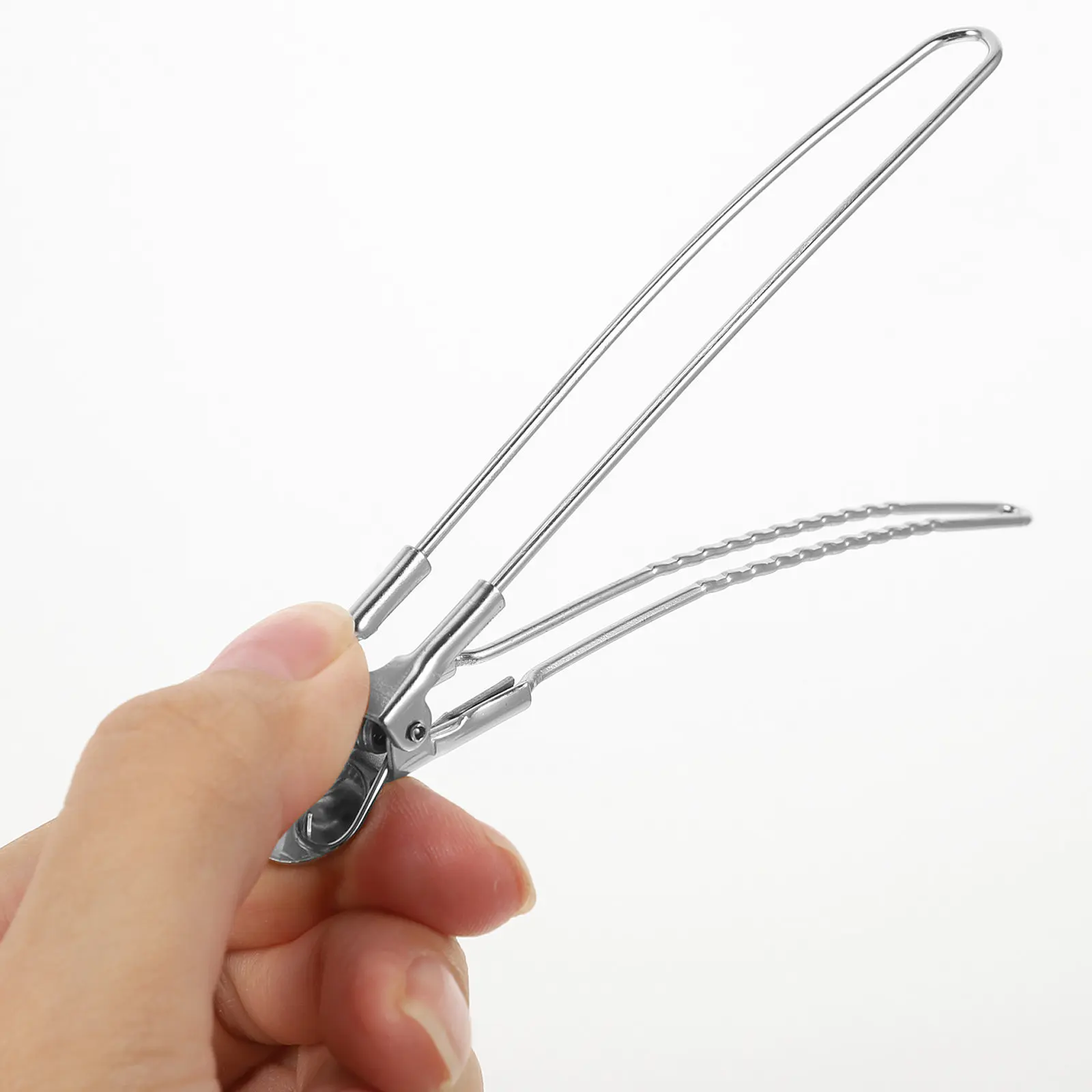 

12Pcs Stainless Steel Hair Styling Clips Heat Cold Resistant Lightweight Salon Hair Sectioning Clamps Hairdresser Partition Tool