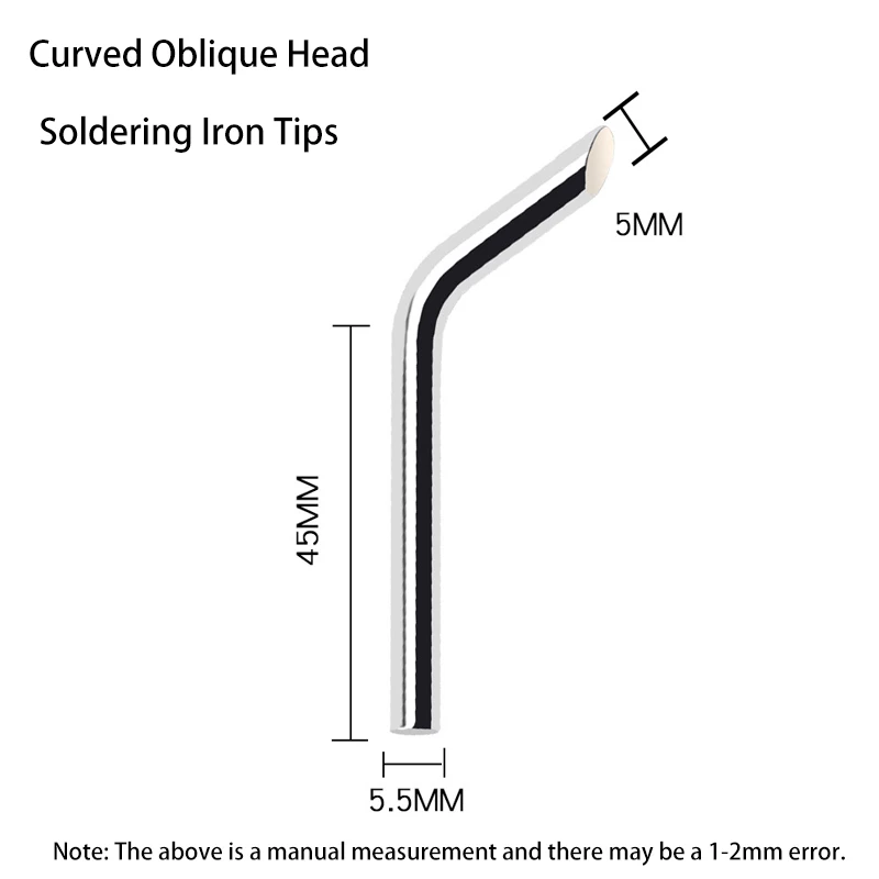 Pointe de fer à souder courbée/oblique/2C, sans plomb, 60W, pour chauffage externe, 18/odor, outils de soudage