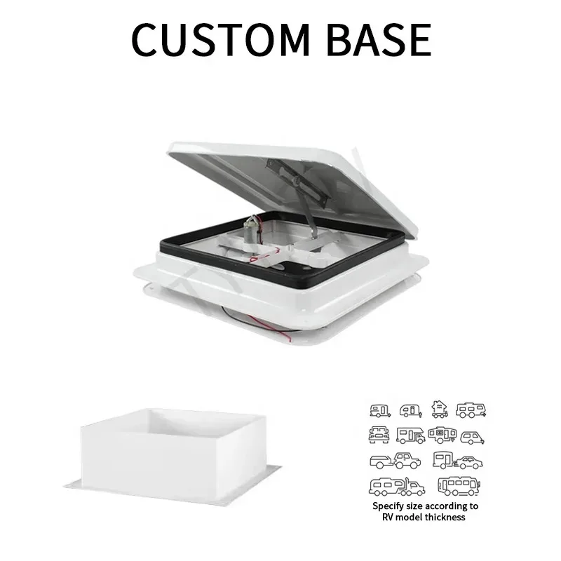 TYTXRV  Accessories 14inch DC12V 420X420MM  With insect net White Lid  Manual Control Caravan Motoome  Roof Vent Fan