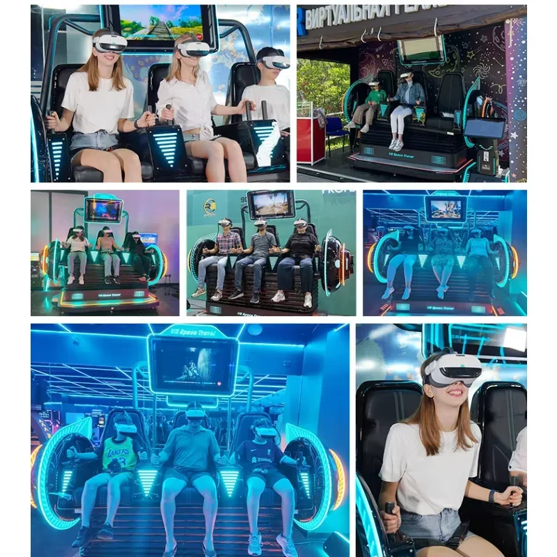 3 Seats 9D VR Simulator Interactive Durable Fiberglass Plastic Made 9D Virtual Reality Game Machine for Mall Playhouse factory