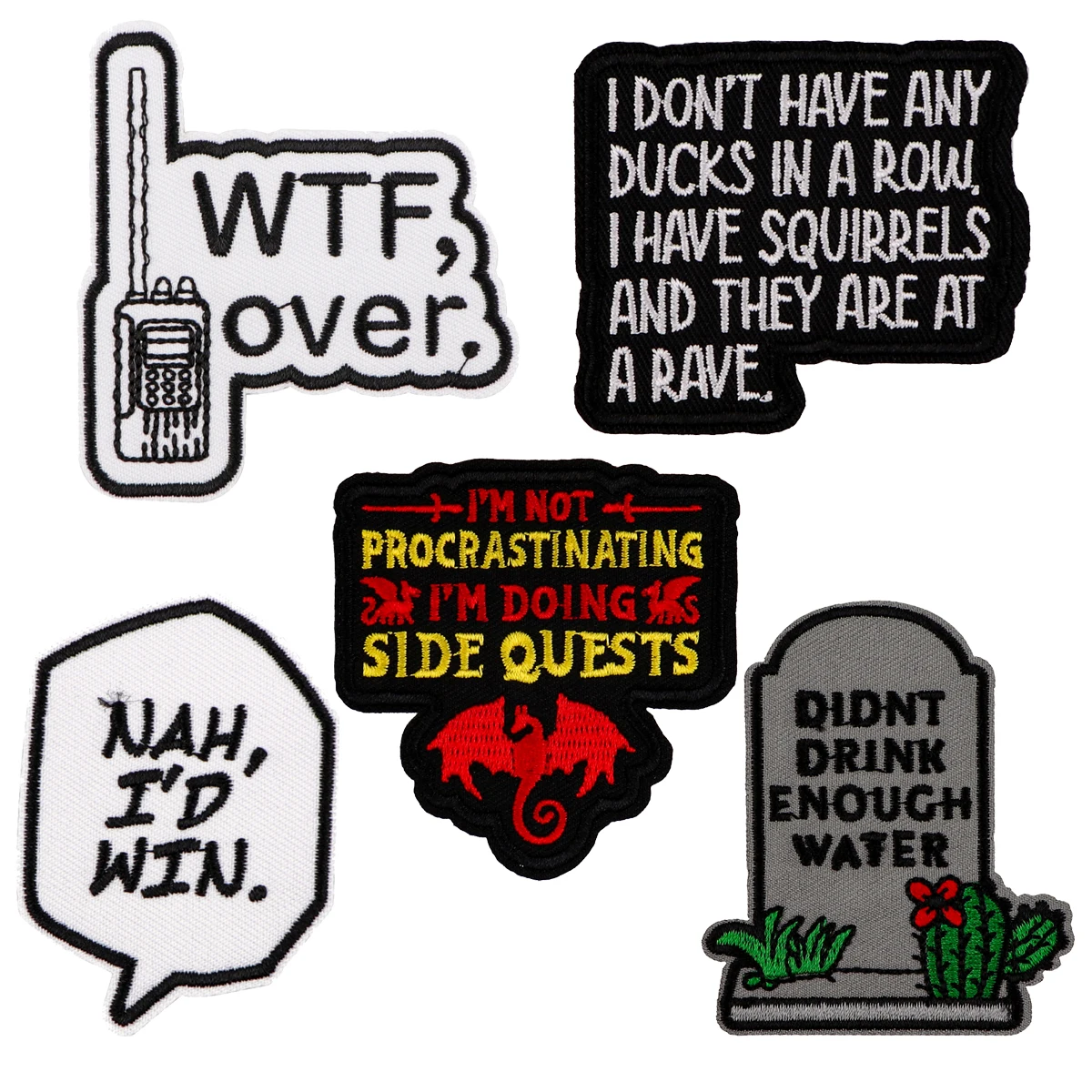 

Quotes I’d Win Embroidered Patches For Clothing Thermal Glue Jackets Jeans DIY Stickers Iron On Patches Accessories