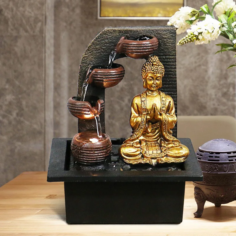 Home Decor Table Decoration Water Fountain Wind Water Balloon Wheel Living Room Humidifier Southeast Asian Home Style Crafts
