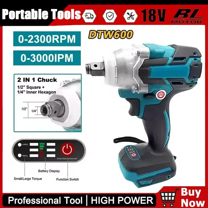 

For Makita DTW600 Screwdriver Machine Brushless Electric Screwdriver Rechargable Drill Driver Compatible with Makita 18V Battery