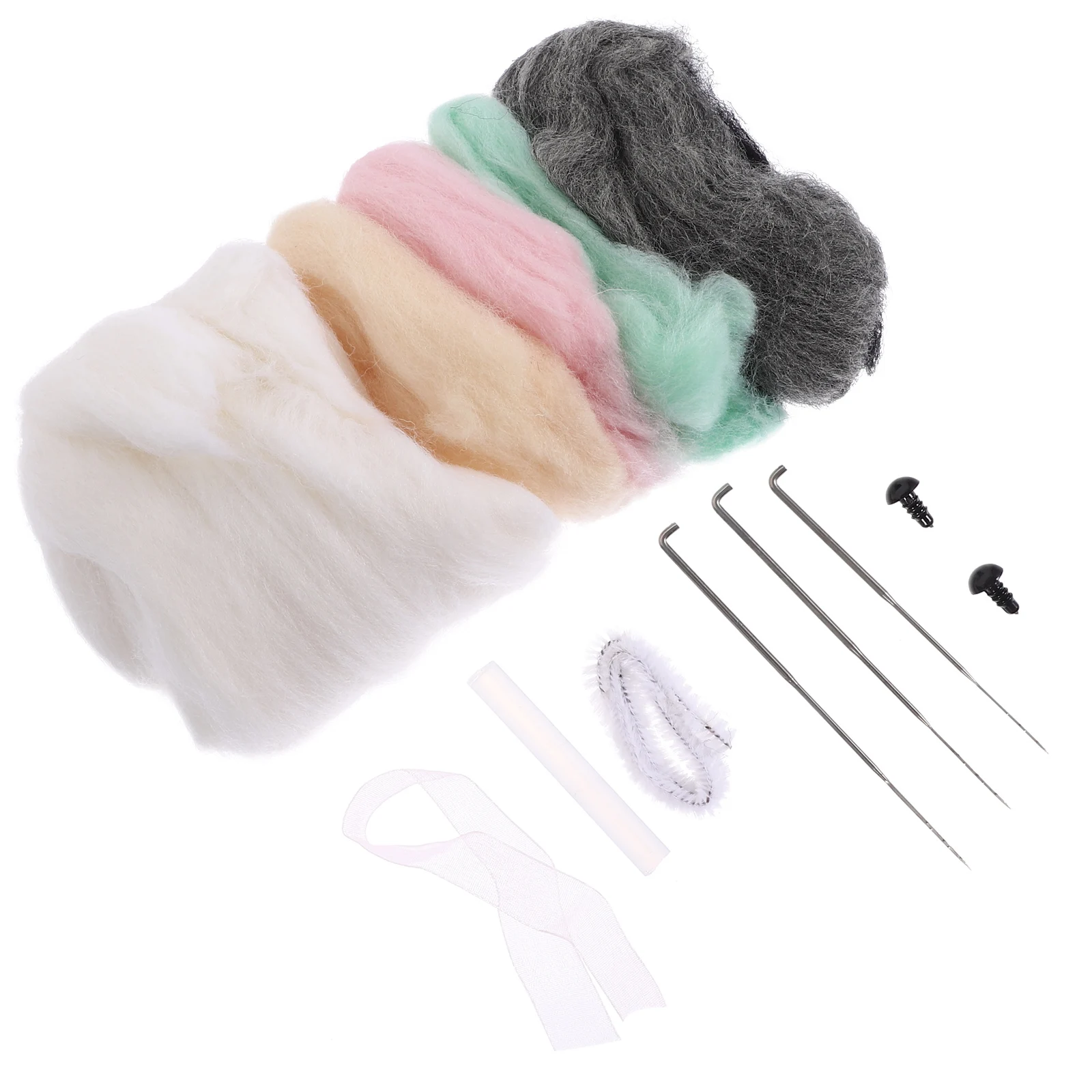 

Basic Felting Set Needle Felting Kit Wool Felt Craft Kit Durable Needles Bunny Rabbit Embroidery Accessories Starter Pack