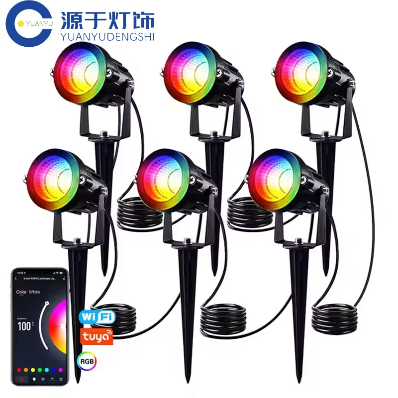 

RGB 3W Tuya control WIFI Garden Lawn Lamp 100-240V Outdoor LED Spike Light Path Landscape Waterproof Spot Bulbs