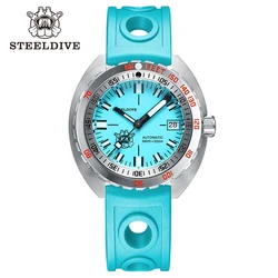 STEELDIVE-Relógio de mergulho mecânico com espelho safira, 200m Water Resistant, Luminous NH35 Movimento automático, Data Clock, Luxo, SD1967