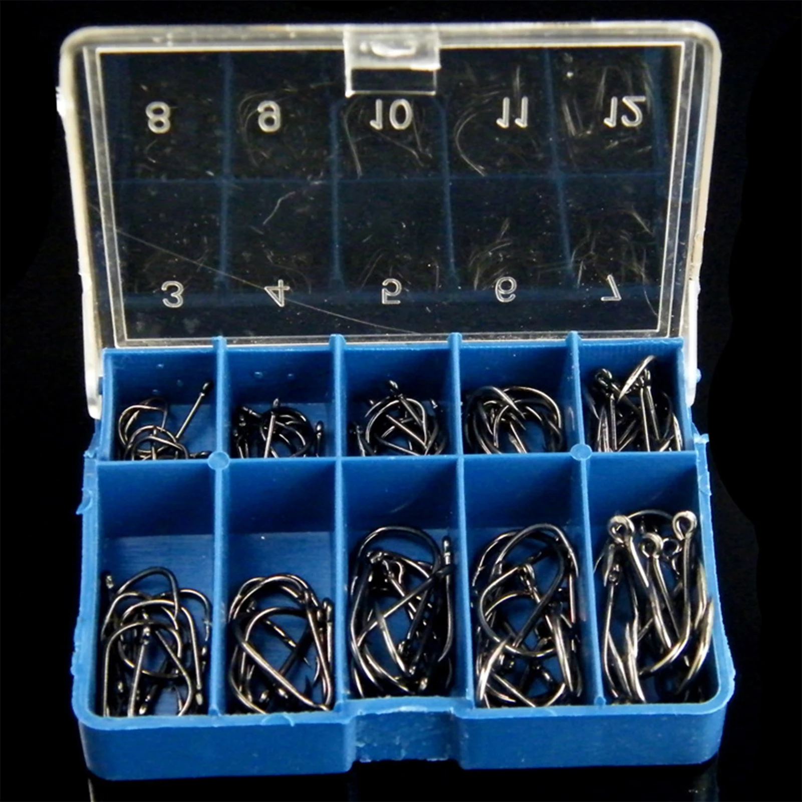 

100pcs Fishing Worm Hooks Sharp Tips Inverted Wear-resistant High Hardness Suitable Storage Box Carp Bighead Carp for Fishing