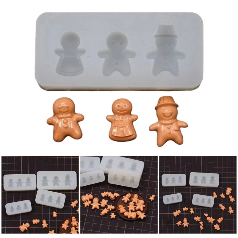 

Gingerbreads Man Shaped Mold Play Miniature Treats Mould Portable Silicone Mold Jewelry Making Tool for Enthusiast