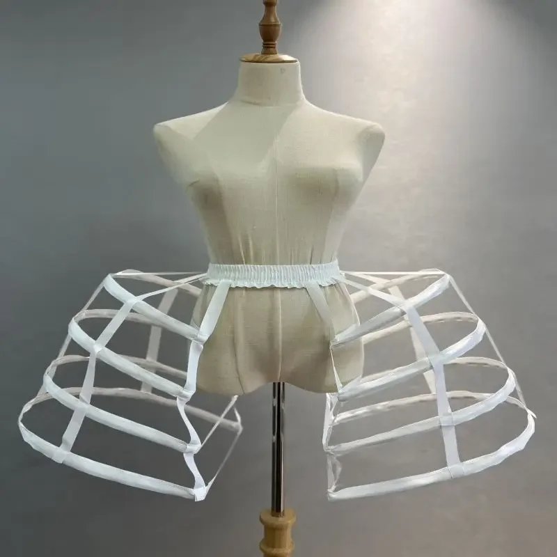 Women\'s Baroque Pannier Petticoat Victorian Bustle Cage Hoop Skirt Underskirt Crinoline Cosplay Vintage