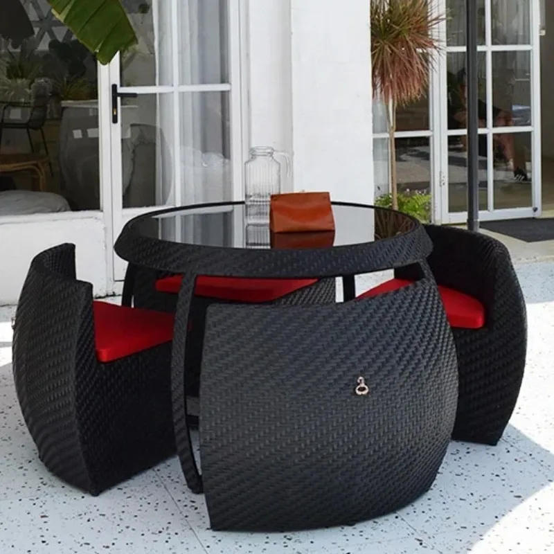 Modern Outdoor Wicker Dining Chair Set For Restaurant And Garden Patio Rustic Rattan Furniture For Outdoor Table Sofa