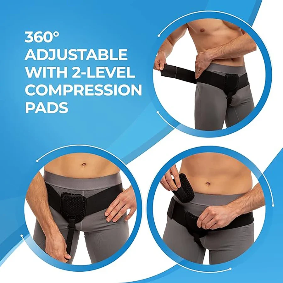 Protector de Hernia ajustable para hombres, cinturón de Hernia Inguinal, lado izquierdo o derecho, poscirugía, braguero de soporte, ingle, correa de