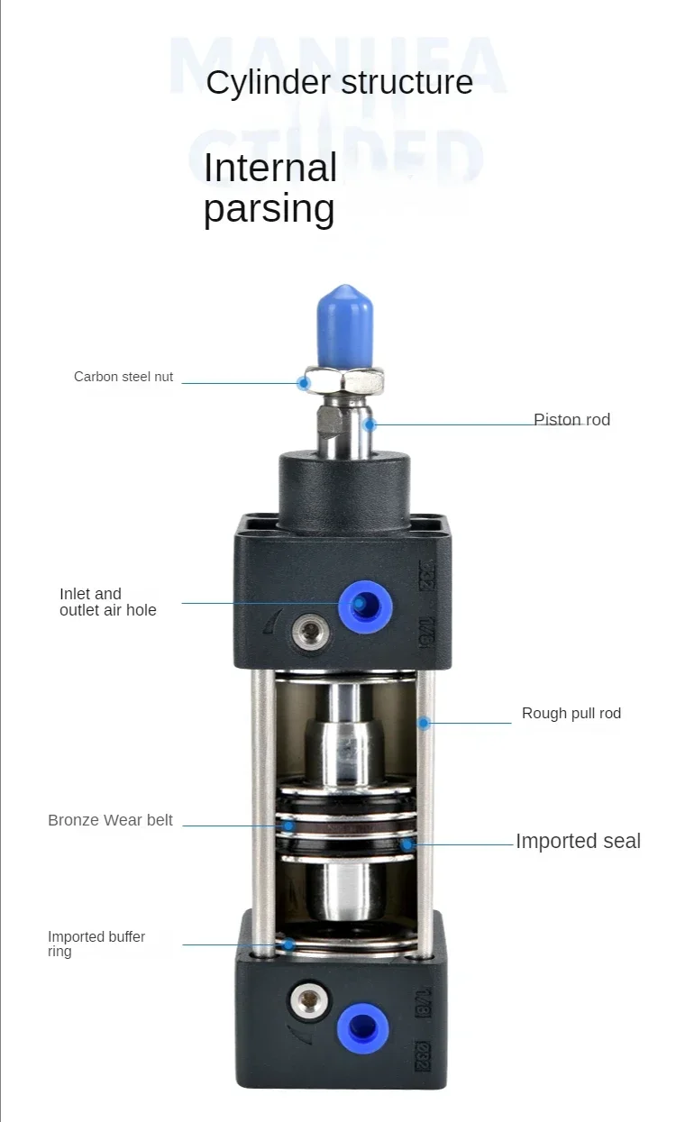 NUODA SC Standard Cylinder Pneumatic Air 32MM Bore 50MM Stroke Double Action Pneumatic Cylinder with Big Thrust Piston