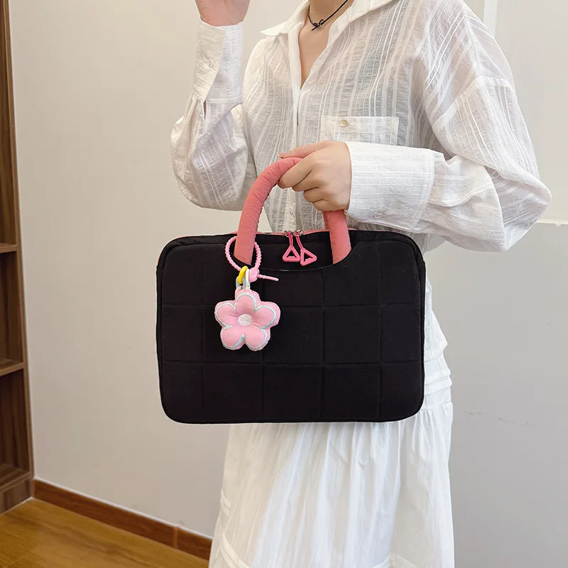 

14-inch Laptop Compartment Large Capacity Purse Indie Original Design Laptop Bag for Women Versatile Hand Carry Commuter Bag