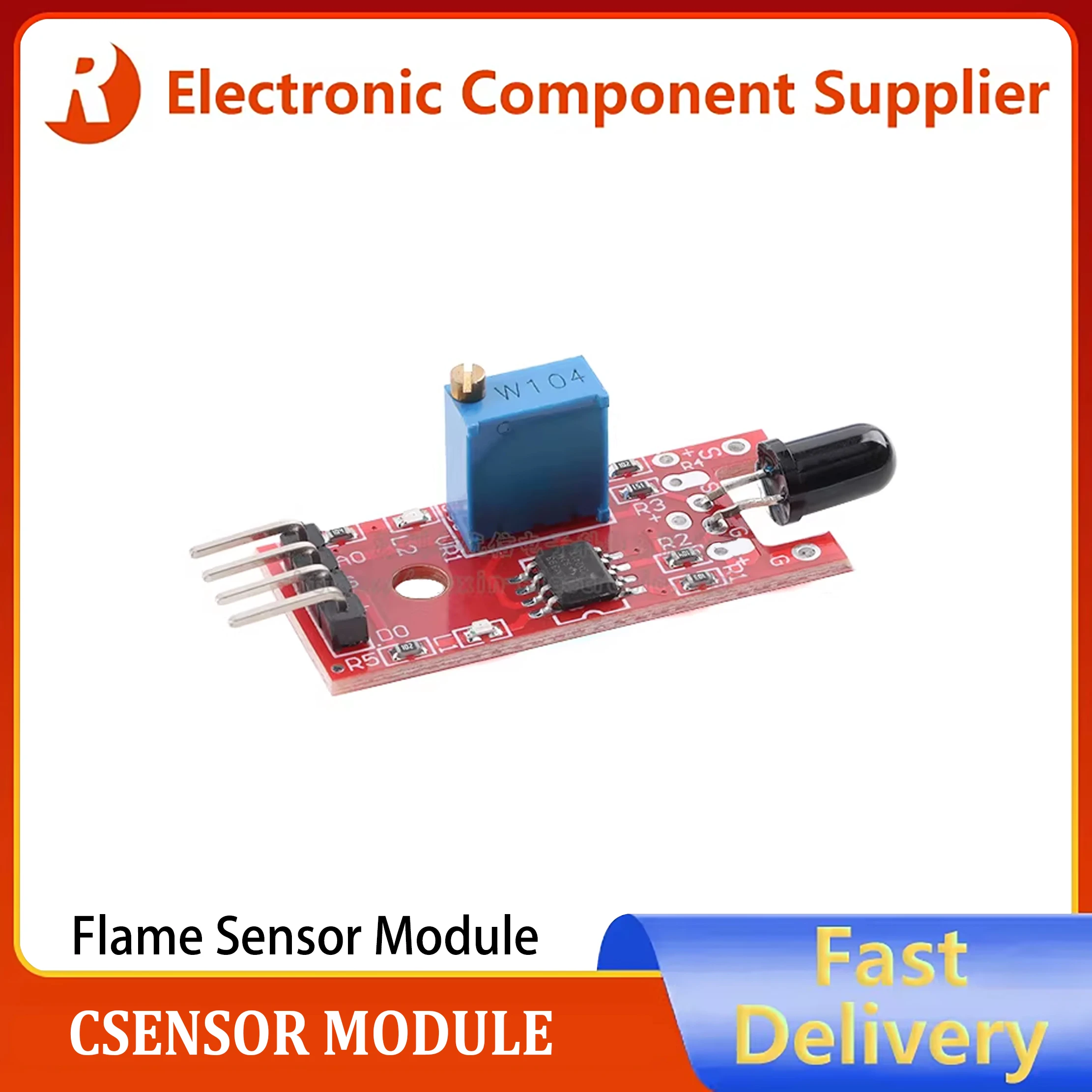 Flame Sensor Module - Fire Source Detection / Flame Detection Alarm Infrared Receiver Module - Red Board DIY Electronics
