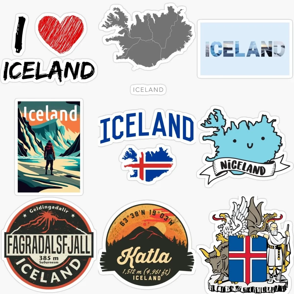 

Iceland IS Flag Map Emblem Creative PVC Stickers Accessories for Decorate Car Wall Room Bicycle Off-road Helmet Bumper Decal