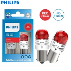Philips Ultinon Pro6000 LED P21W 1156 BA15s Red Car Upgrade LED Rear Brake Light Stop Bulbs No Flash Error Free 11498RU60X2