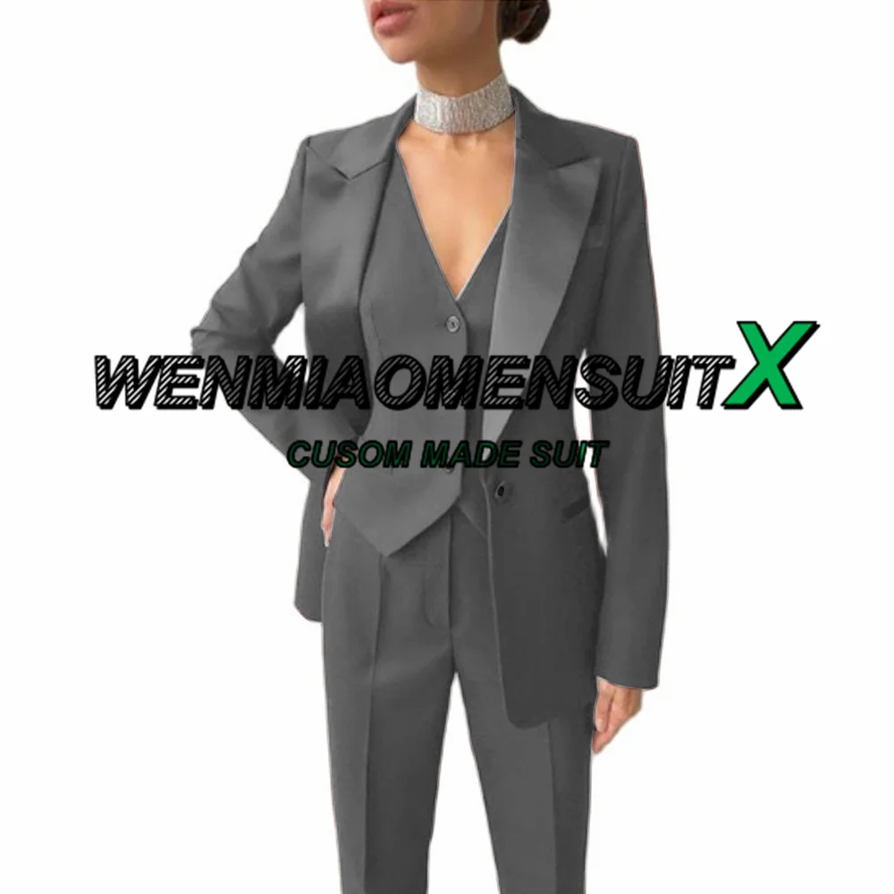 Traje de tres piezas para mujer, conjunto de chaqueta de negocios formal, chaqueta de fiesta, chaleco de pantalones, señora de la Oficina, traje