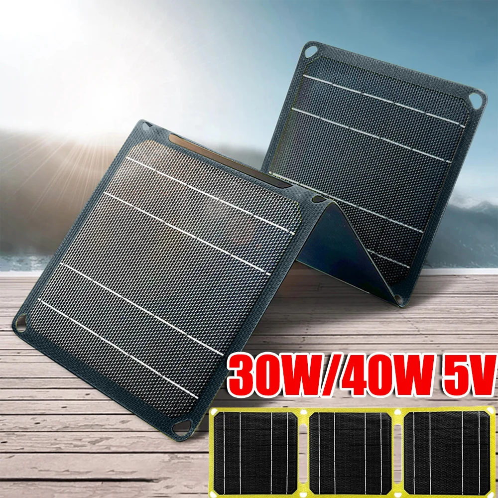 Outdoor Powerful Portable Solar Panel PD 20W QC 3.0 5V 9V 12V Foldable Solar Power Bank Type C USB-A DC Output Solar Panel