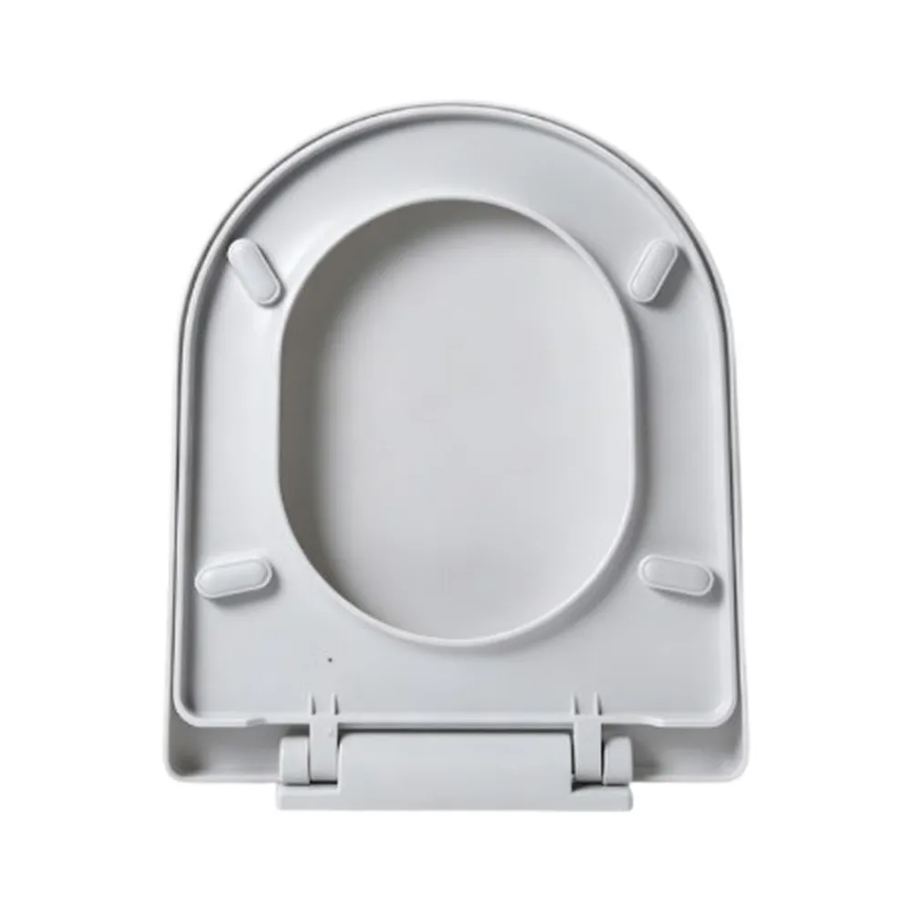 Fotografia 5: Assento Sanitário Curvo em U com Fechamento Suave para Sanitários Compactos, Design de Desmontagem Rápida, Conforto, Curvatura em Loop, PP Branco, 45x35x7 CM