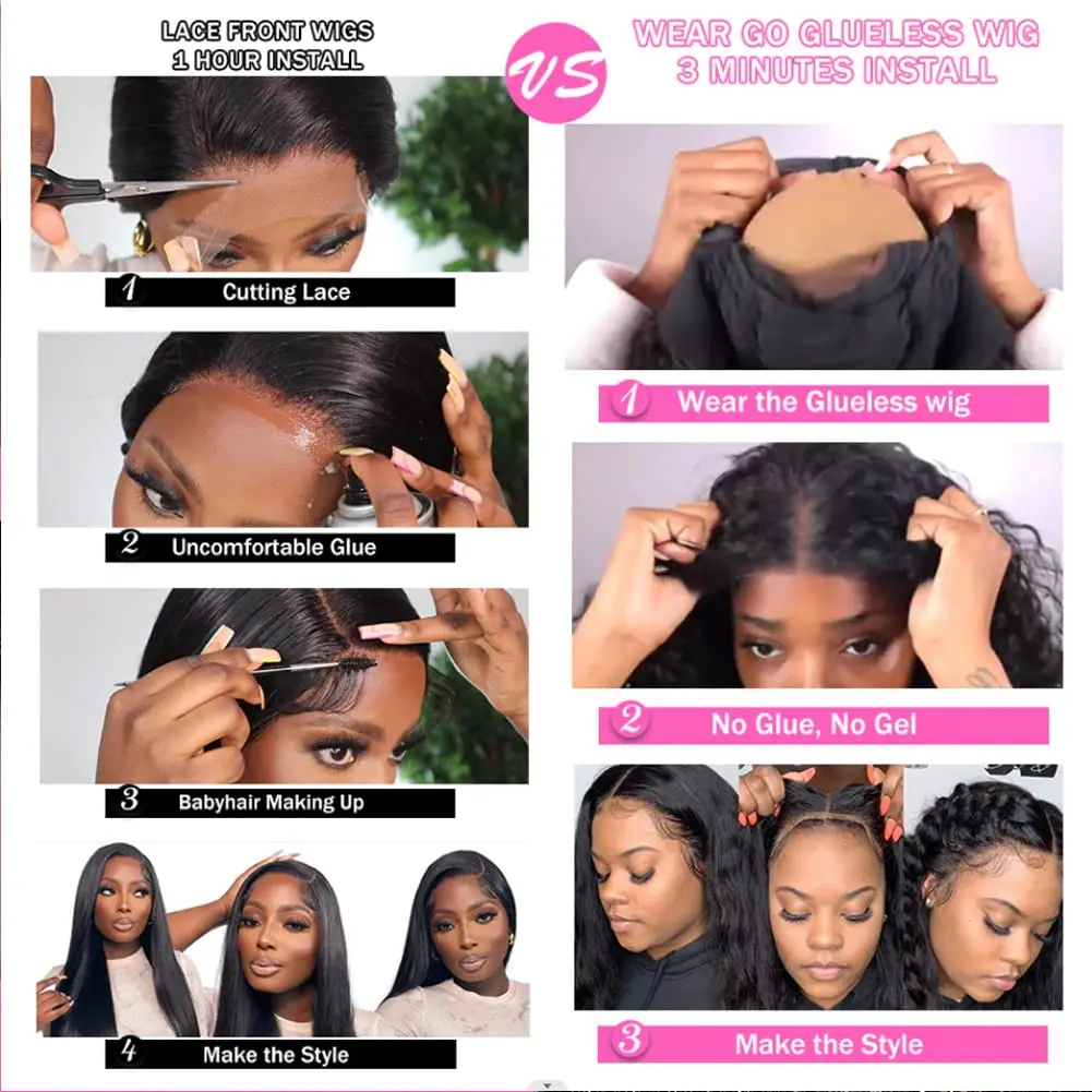 Ready To Wear Glueless Bob Wigs Human Hair Short Brazilian Deep Wave Frontal Wigs Glueless Curly Closure Human Hair 180% on Sale image 4