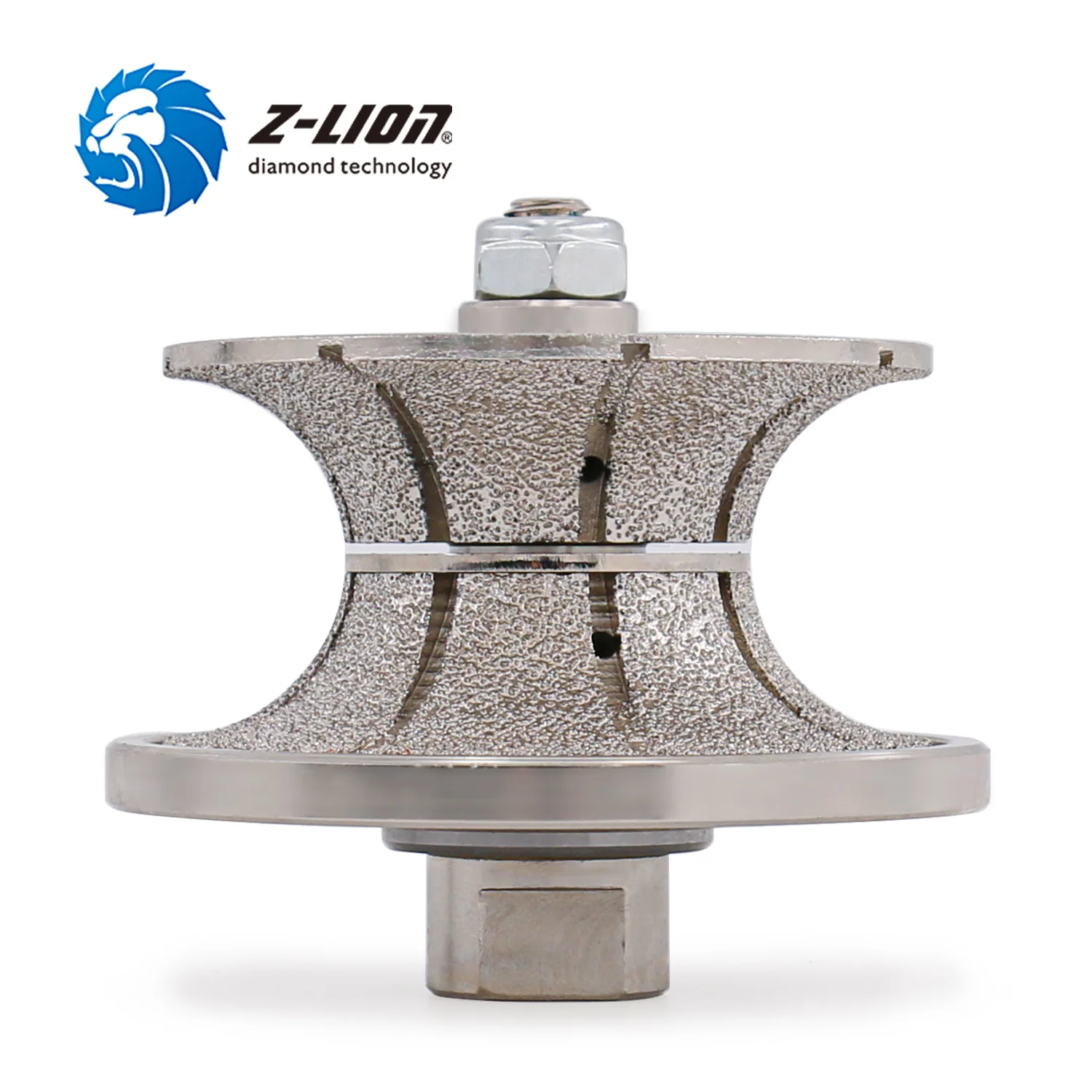 Z-LION Diamond Full Bullnose Grinding Profiler Wheel V Type For Granite Marble Stone Vacuum Brazed Diamond Profile Router Bit