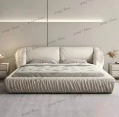FG 180x200cm Master bedroom soft bag floor king size bed frame headboard full size home double bed luxury queen room furniture
