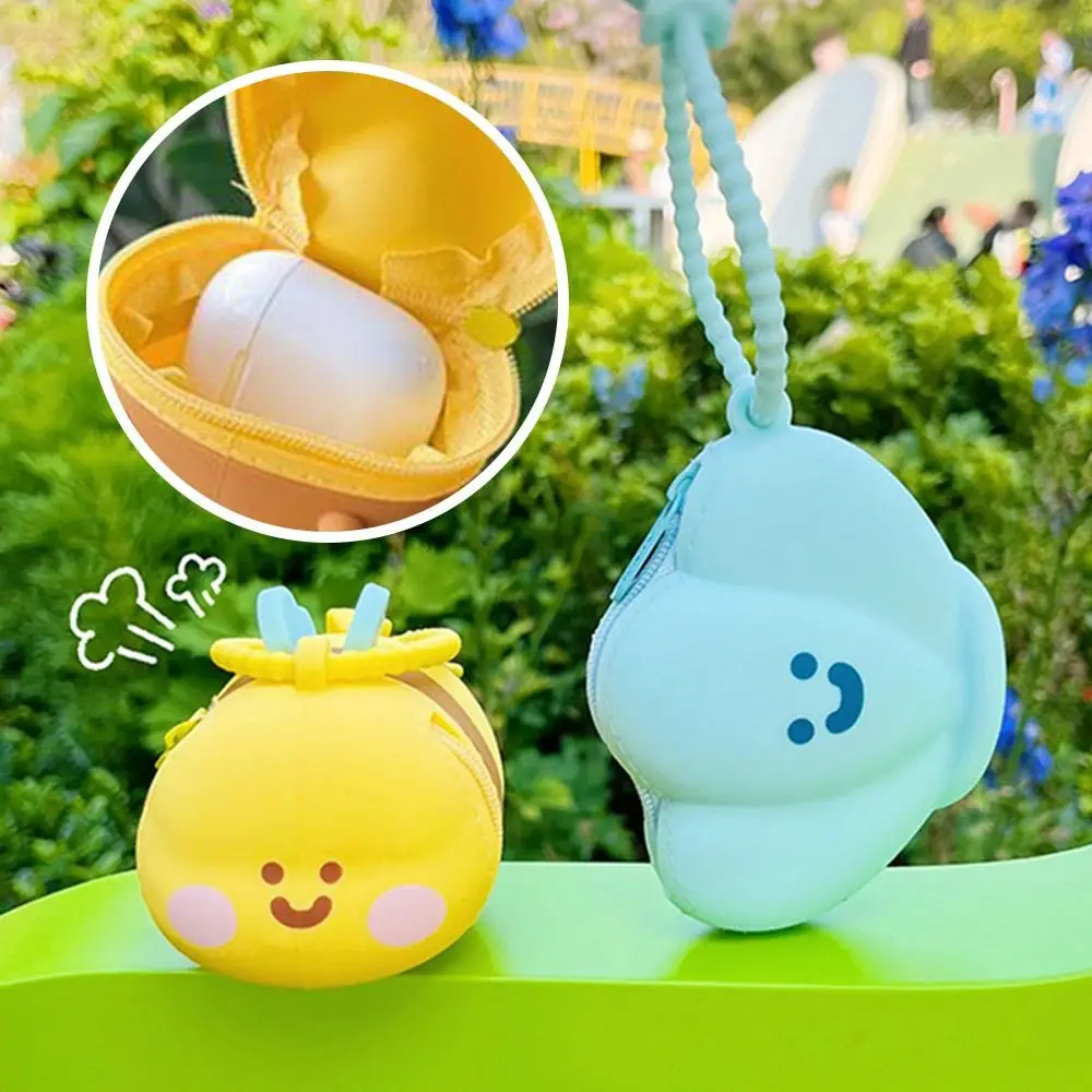 Silikonowa torba do przechowywania słuchawek Wodoodporna obudowa z kreskówką Bee Pokrowiec na słuchawki Odporna na zużycie Ultra lekka torba do zawieszania brelok