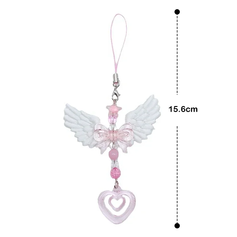 Lovely Wings Bow Heart Mobile Strap Phone Pendant Chain For Girls Women Fashion Sweet Keychain Bags Decorative Accessories Gifts image 5