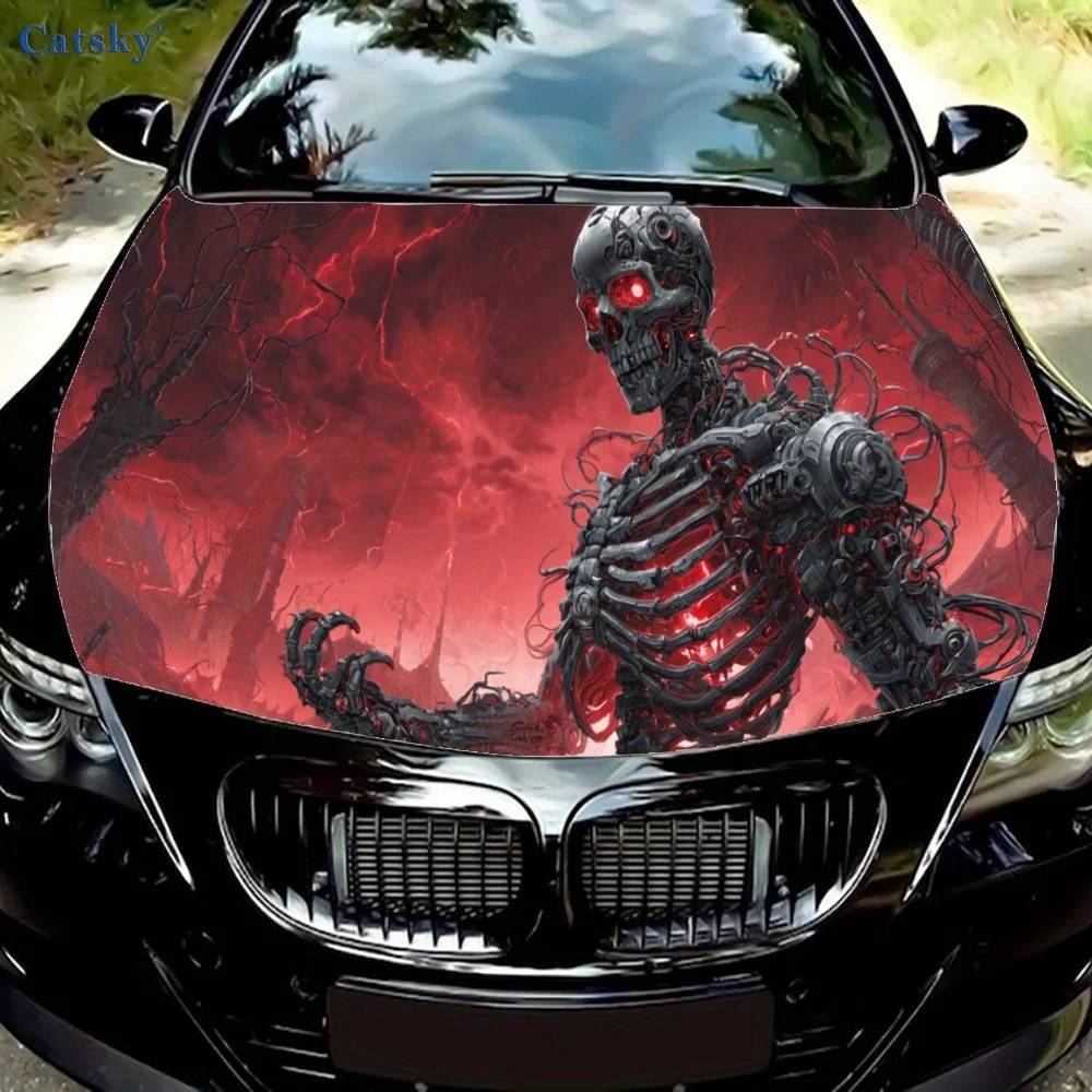 

Thrilling Blood - Colored Skull Warrior Car Hood Sticker, Dark - Atmosphere Combat - style car hood stickers, waterproof self-ad