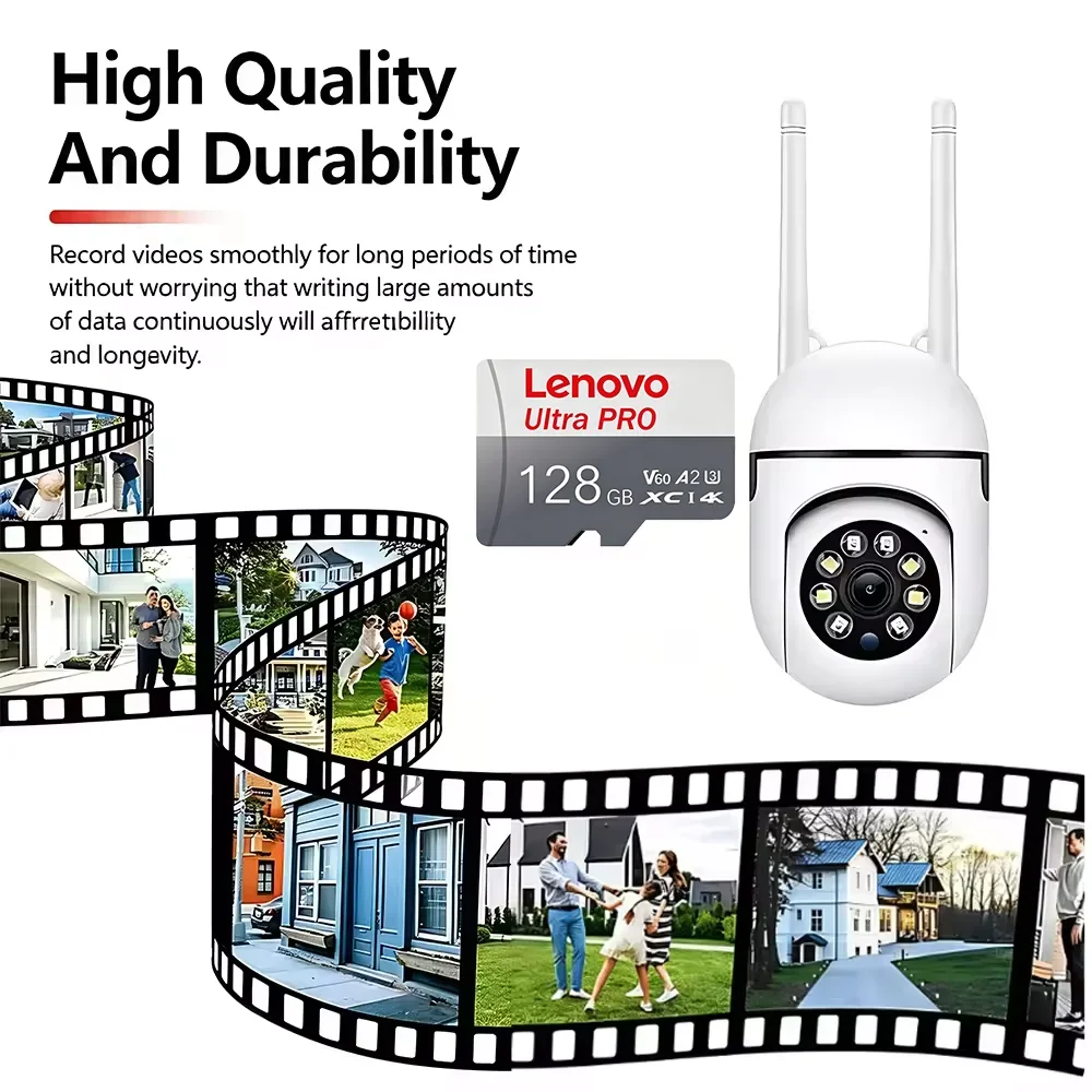 Lenovo Original 128GB Micro TF SD Card UHS-I A1 V60 Memory Card TF Card for Smartphone Camera Drone 4K Video Recording Switch