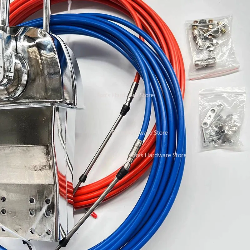 Uniwersalny mechanizm sterowania przepustnicą z podwójnym uchwytem, linką i zewnętrzną jednostką, z miękką osią przekładni.