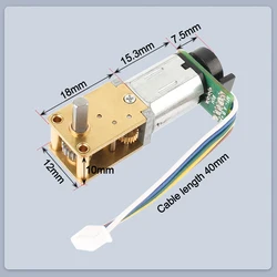 DC 3V 6V 12V N20 22rpm 550rpm Worm Gear Motor Full Metal Gearbox With 7PPR Encoder
