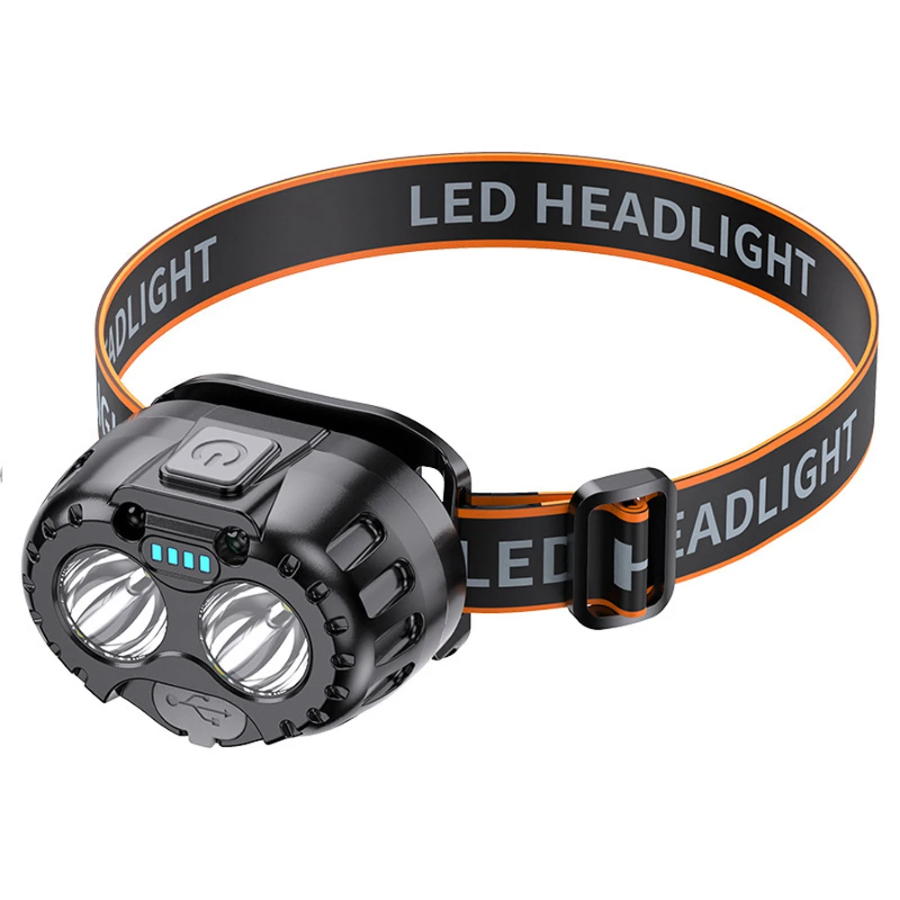 Mini Rechargeable Powerful Sensor Headlamp Fishing Camping USB Head Flashlight LED Head Light Torch Headlights Front Lantern