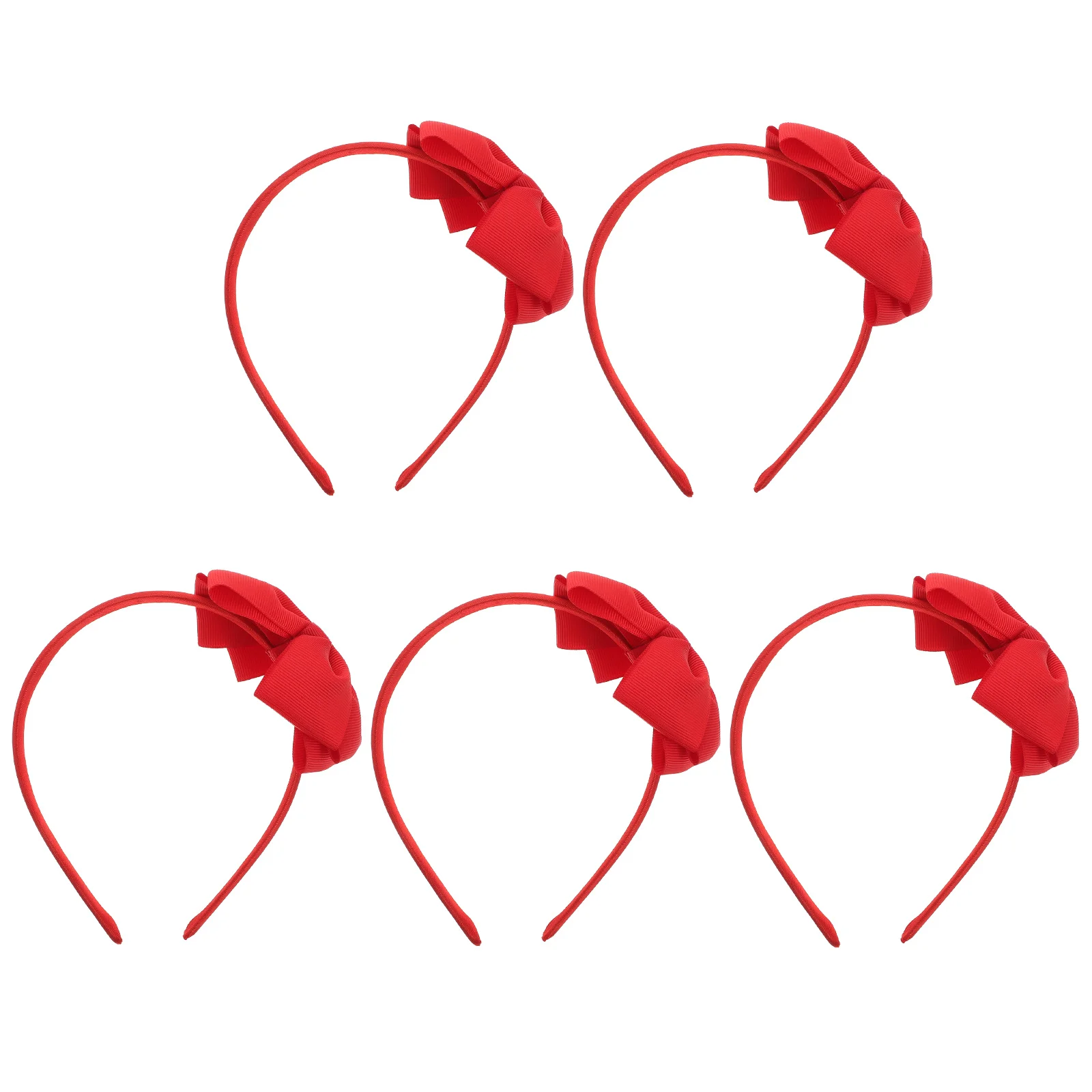 

5pcs Bow Hairband Lovely Bowknot Headband Decor Newborn Adorable Hair Decor Kids Adorable Hairband Christmas Ribbed