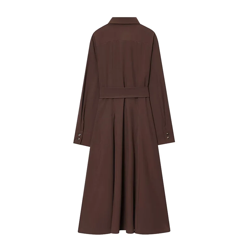 Outono novos vestidos femininos 2025 moda magro outono elegante quente vestidos longos femininos rua juventude viagem vestido de férias