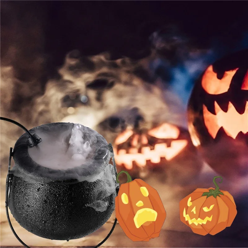 3/2/1pcs Halloween Cauldron Mist Maker 12 LED Boiler Smoking Black Witch Cauldron Halloween Decorations For Water Fountain Pond