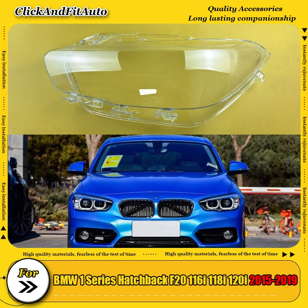 

For BMW 1 Series Hatchback F20 116i 118i 120i 2015-2019 Headlight Transparent Cover Lampshade Headlamp Shell Plexiglass