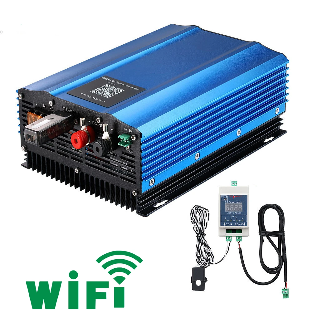 MPPT WIFI 1200W 1000W Grid Tie Inverter Pure Sine Wave DC24V 48V to AC110V AC220V Power Inverter with/without Limiter Sensor