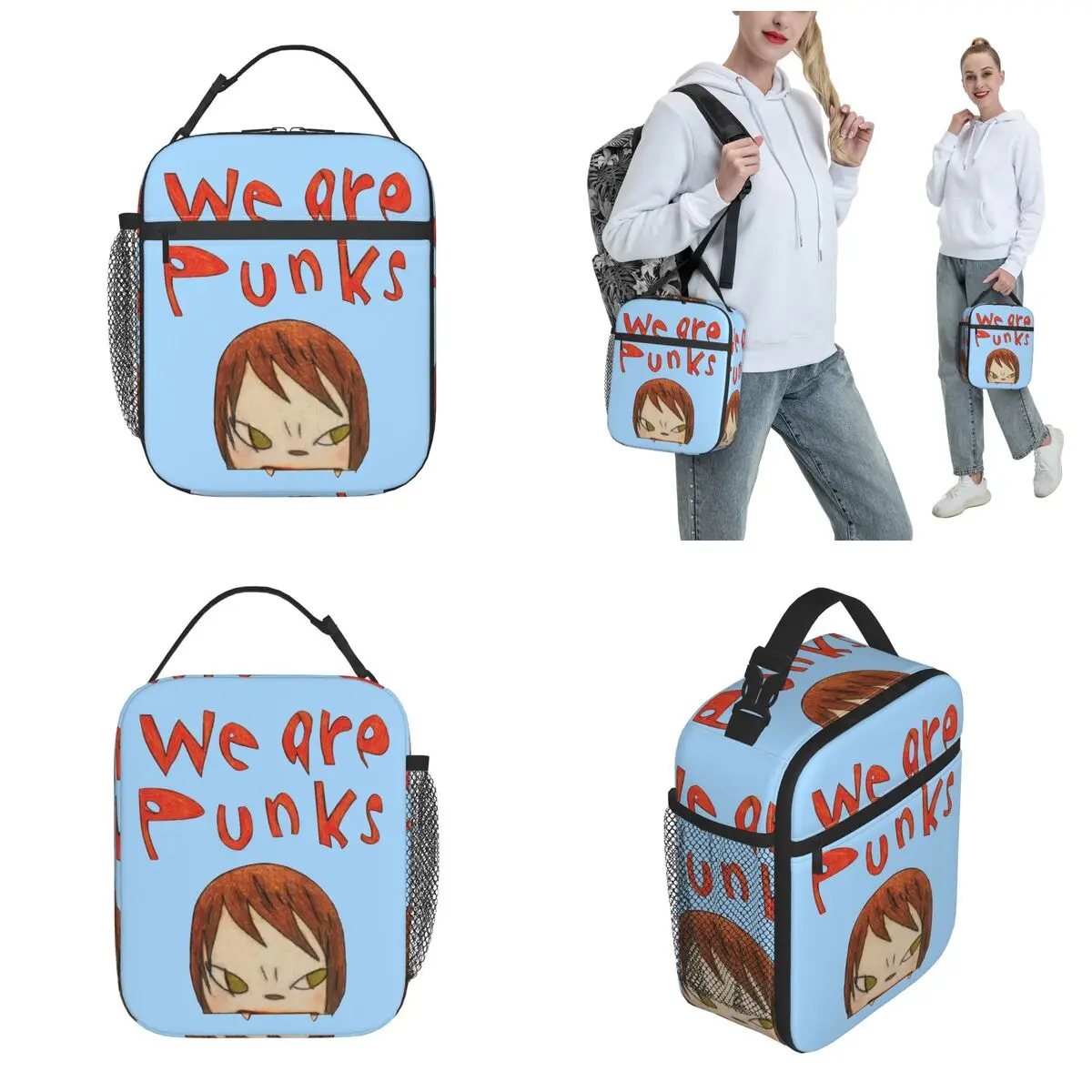 Yoshitomo Nara siamo punk borsa termica per il pranzo borsa termica riutilizzabile portatile Tote Lunch Box Work borse per la conservazione degli