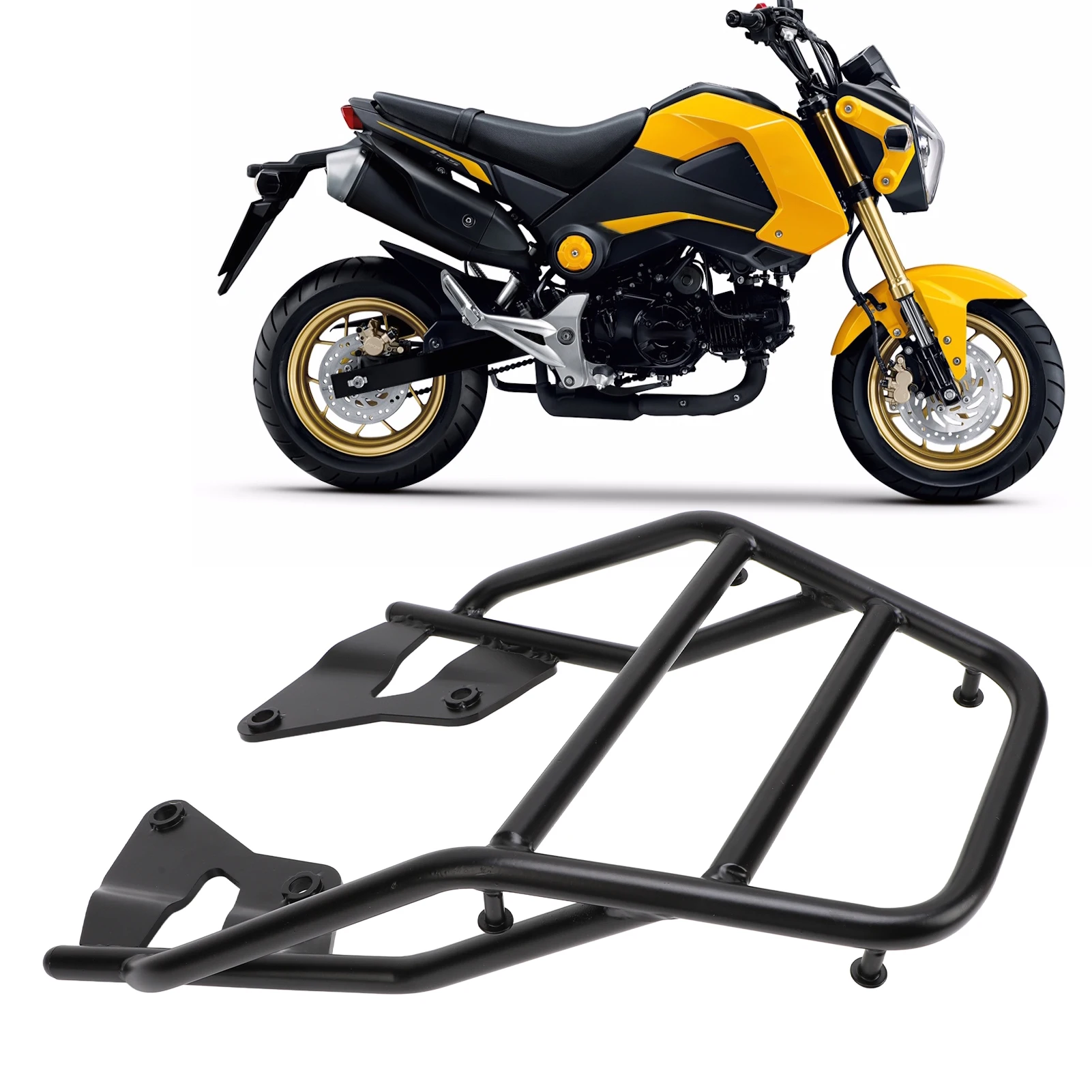 

Motorcycle Rear Luggage Rack Sturdy Support Rack Support Shelf Additional Storage Space for MSX 125 Grom 125 2016 to 2020