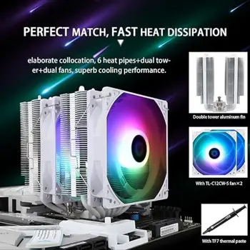 Thermalright Peerless Assassin 120 SE ARGB WHITE chladič CPU s dvojitým 120mm PWM ventilátorem pro AM4 AM5 Intel 1700/115X/1851 10 nejlepší prodej chladič AM4 - №10