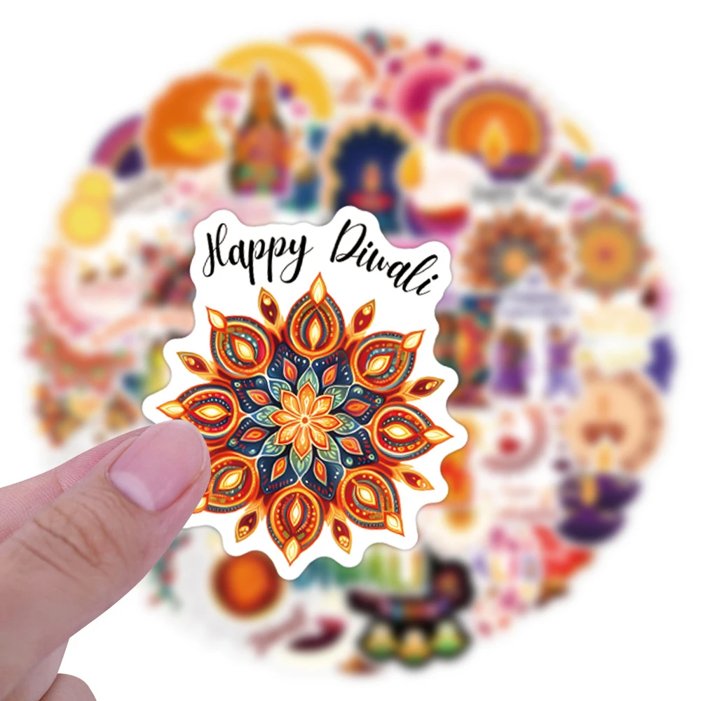 10/30/50/110pcs 인도 축제 해피 디왈리 스티커 재미있는 만화 데칼 장식 DIY 기타 전화 수하물 낙서 스티커